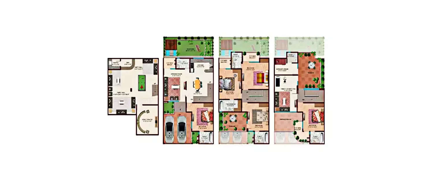 Floor plan for 5 BHK
