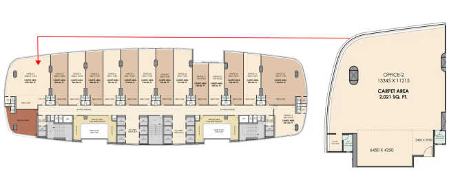 Delta Stellar Nerul - Floor plan Commercial Office 2021 Sq.ft