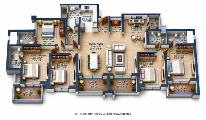 Godrej Park World Hinjewadi - Floor plan 5.5 BHK 1884 Sq.ft