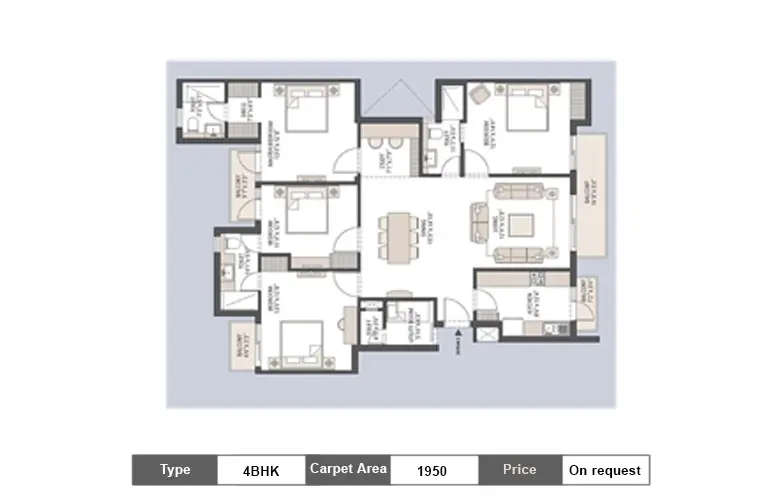 Floor plan for 4 BHK