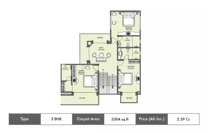 Kolte Patil Maple Leaves Undri - Floor plan 3 BHK 5304 Sq.ft