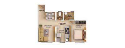 Dosti Nest, 1 BHK-393 Sq.ft