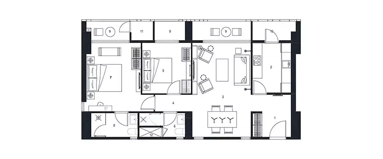 Floor plan for 2 BHK