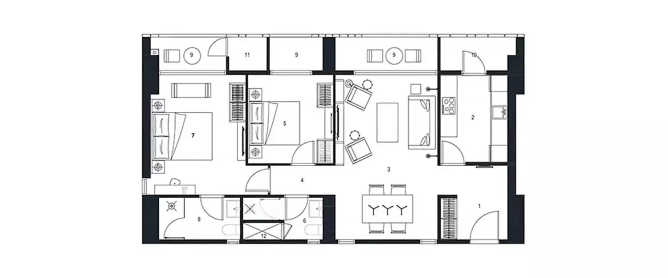 Lodha Estrella Newcuffe Parade Wadala - Floor plan 2 BHK 955 Sq.ft