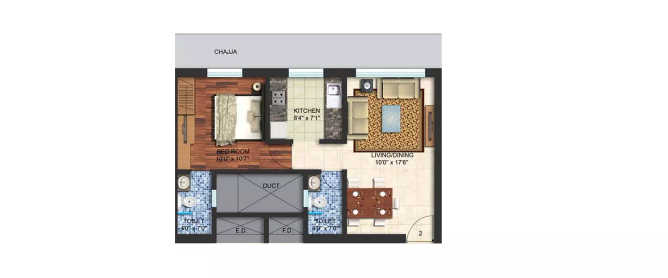 Countdown X Chembur - Floor plan 2 BHK 463 Sq.ft