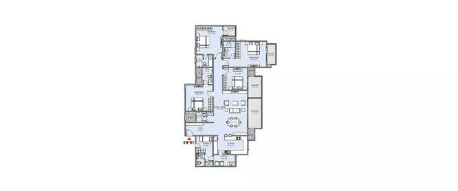 L & T Raintree Olivia Hebbal - Floor plan 4 BHK 2765 Sq.ft