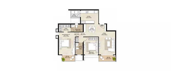 Mahindra Citadel Bastion Pimpri Chinchwad - Floor plan 2 BHK 1000 Sq.ft