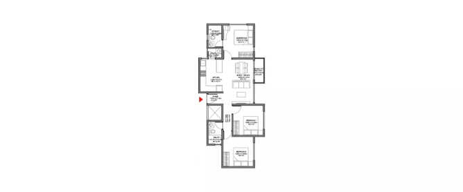 Godrej Ananda Gummanahalli - Floor plan 3 BHK 1588 Sq.ft