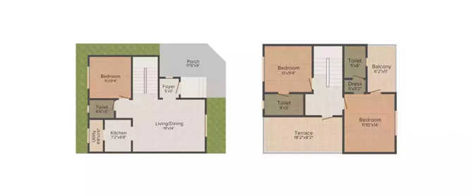 Shriram One City Valarpuram - Floor plan 3 BHK 1555 Sq.ft