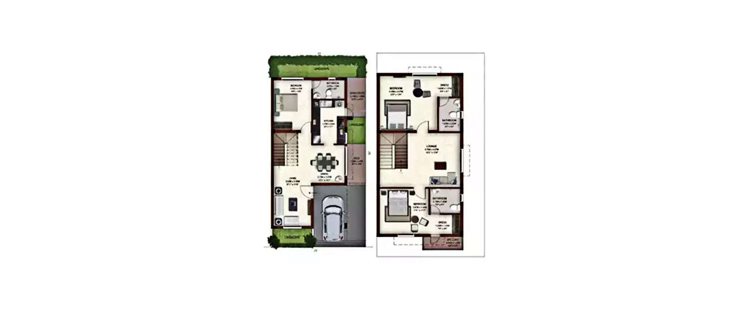 Floor plan for 3 BHK
