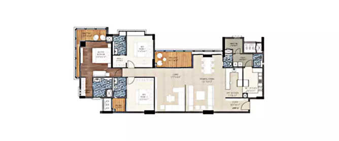 TVH Quadrant Adyar - Floor plan 3 BHK 3260 Sq.ft