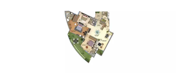 Supertech ORB Sector 74 - Floor plan 3 BHK 2560 Sq.ft