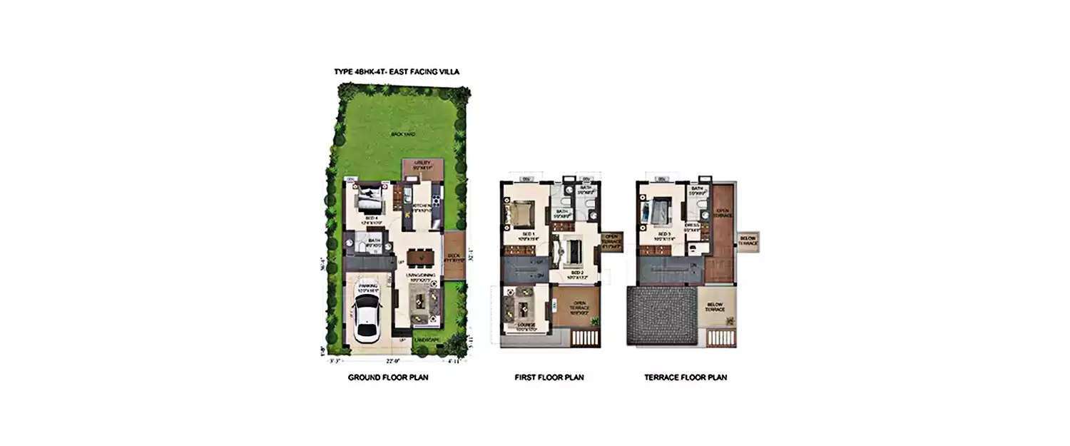 Floor plan for 4 BHK