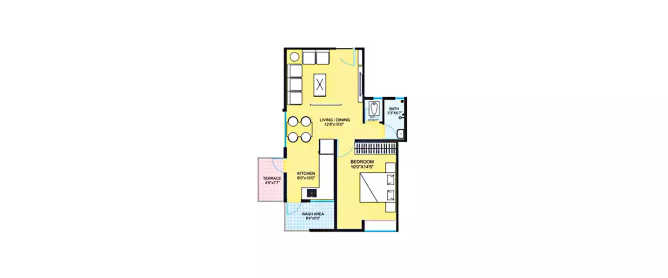 Skyi Pelican Pirangut - Floor plan 1 BHK 465 Sq.ft