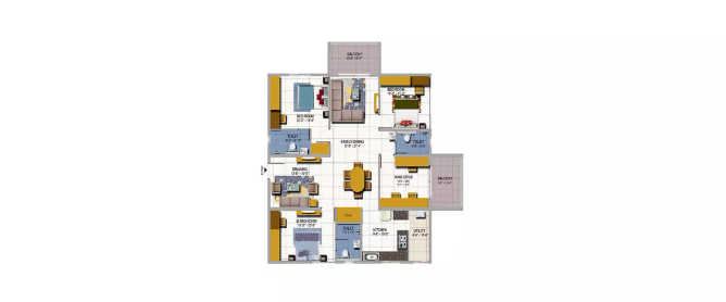 Codename Talk Of Hyderabad Bachupally - Floor plan 4 BHK 2021 Sq.ft