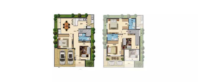 Kumari Hamlets Whitefield - Floor plan 3 BHK 1668 Sq.ft