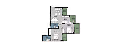 Gulshan Bellina, 2 BHK-598 Sq.ft