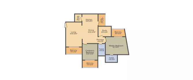 Concorde Manhattans Electronic City - Floor plan 2.5 BHK 1519 Sq.ft
