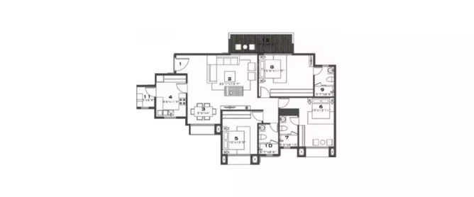 Hiranandani Lake Verandahs Akshaya Nagar - Floor plan 3 BHK 1826 Sq.ft