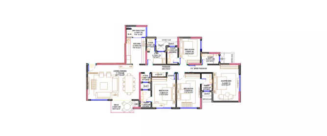 Godrej Elite Townhomes Nelamangala - Floor plan 4 BHK 2900 Sq.ft