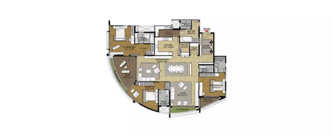 Brigade Caladium Dasarahalli - Floor plan 3 BHK 3520 Sq.ft