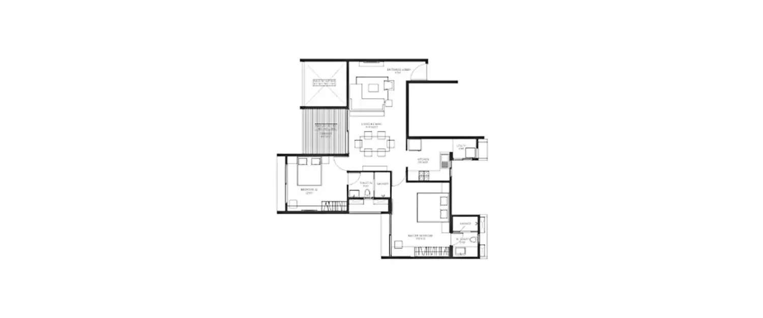 Floor plan for 2 BHK