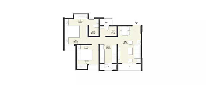 Rustomjee Global City Virar - Floor plan 2 BHK 512 Sq.ft