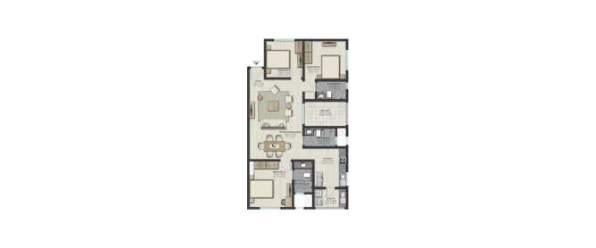 Sobha Palacia Sholinganallur - Floor plan 3 BHK 1634 Sq.ft