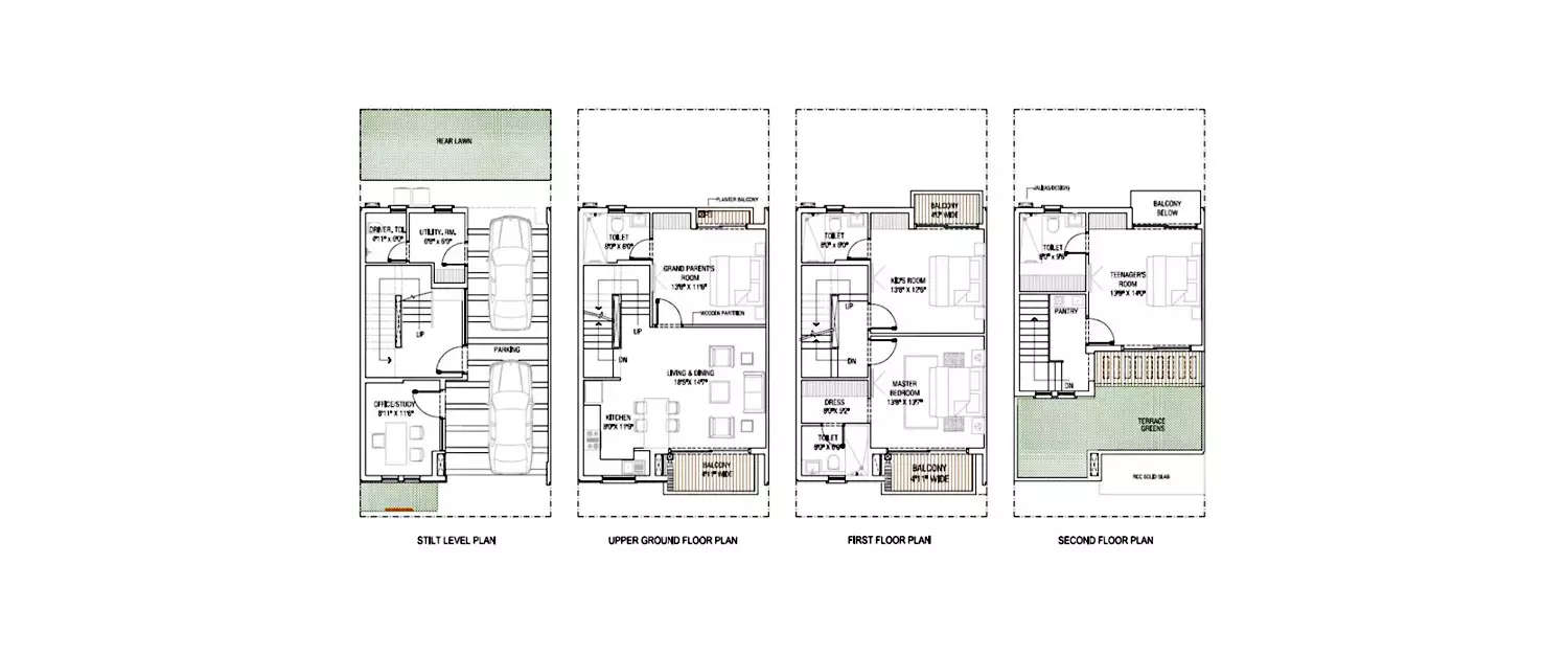 Floor plan for 4 BHK
