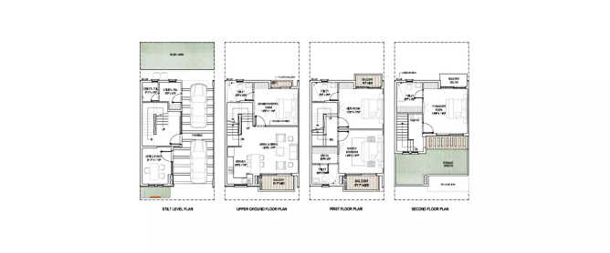 Godrej Golf Links Sector 27 Greater Noida W - Floor plan 4 BHK 2835 Sq.ft