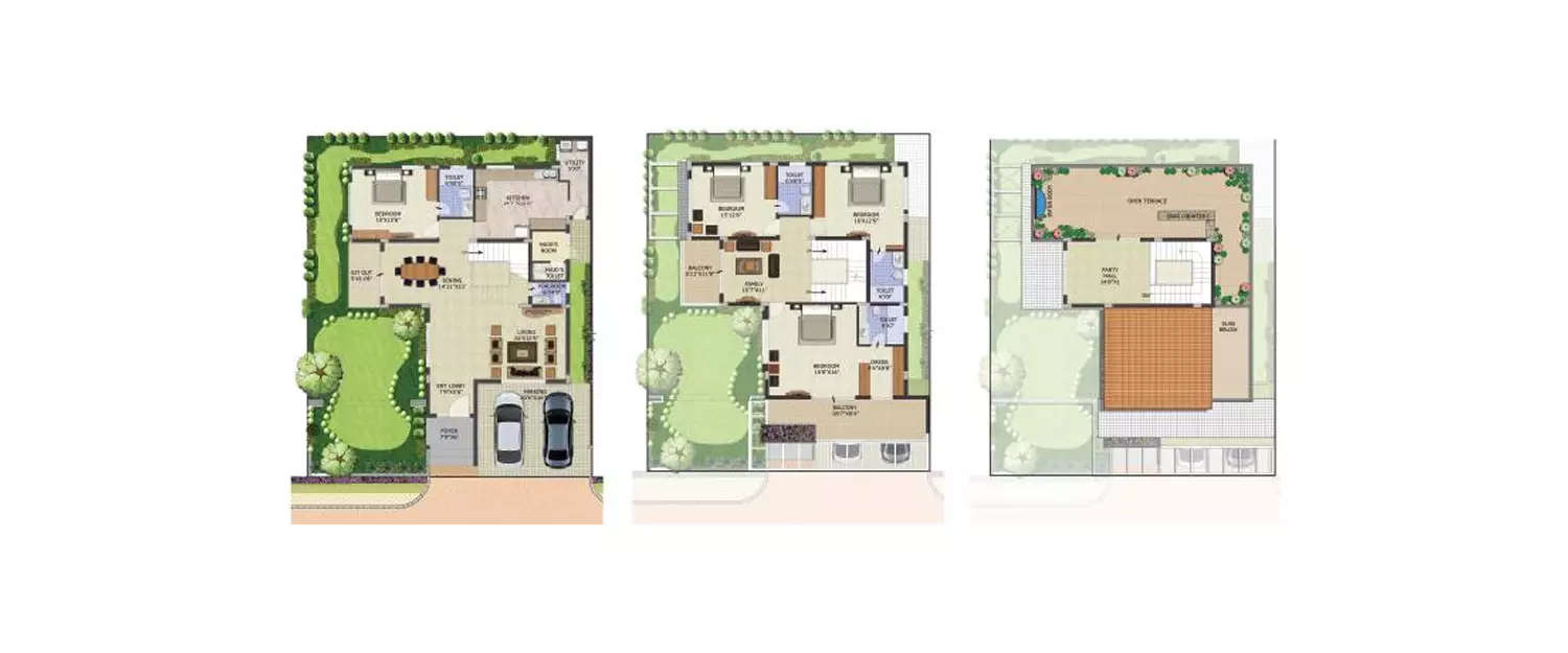Floor plan for 4 BHK