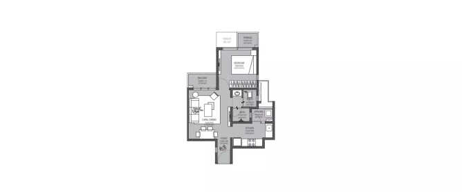 Godrej Hill Kalyan - Floor plan 1 BHK 400 Sq.ft