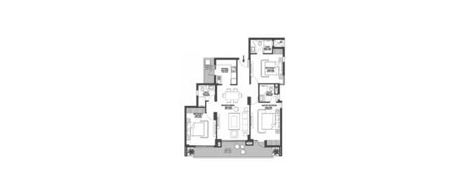 Godrej Meridien Sector 106 Gurgaon - Floor plan 3 BHK 1625 Sq.ft
