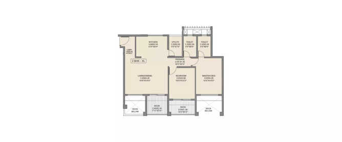 Godrej 24 Hinjewadi - Floor plan 2 BHK 580 Sq.ft