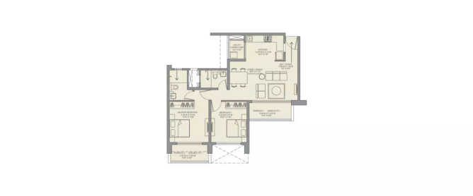Godrej Rejuve Mundhwa - Floor plan 2 BHK 824 Sq.ft
