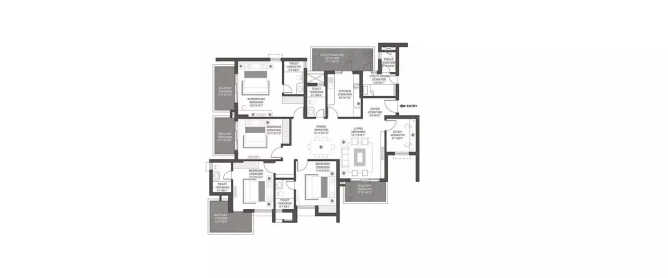 Godrej Signature Homes Sector 48 Gurgaon - Floor plan 4 BHK 1541 Sq.ft