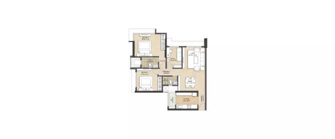 Wadhwa Anmol Fortune Goregaon - Floor plan 2.5 BHK 921 Sq.ft