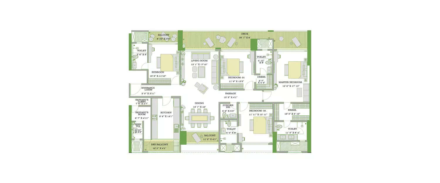 Floor plan for 4 BHK