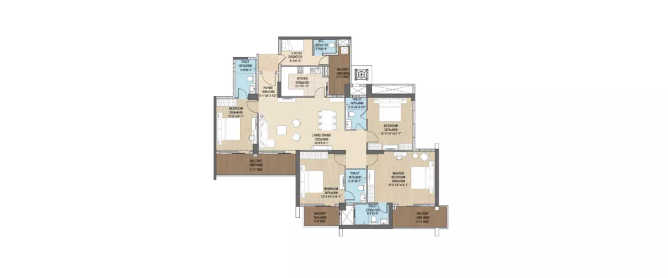 Wadhwa Mega Living Panvel - Floor plan 4 BHK 1874 Sq.ft