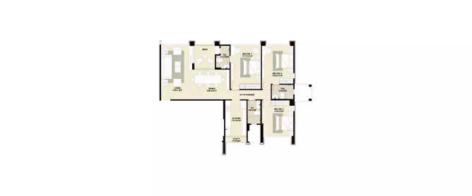 Marathon Emblem Mulund - Floor plan 3 BHK 1937 Sq.ft