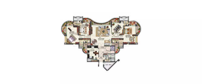 Marathon Nextgen ERA Lower Parel - Floor plan 3 BHK 1800 Sq.ft