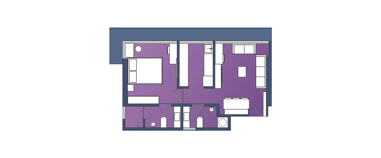Floor plan for 1 BHK
