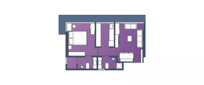 Marathon Sunset Gardens Mulund - Floor plan 1 BHK 420 Sq.ft
