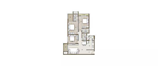 Goyal Orchid Bloomberry Varthur - Floor plan 3 BHK 1550 Sq.ft