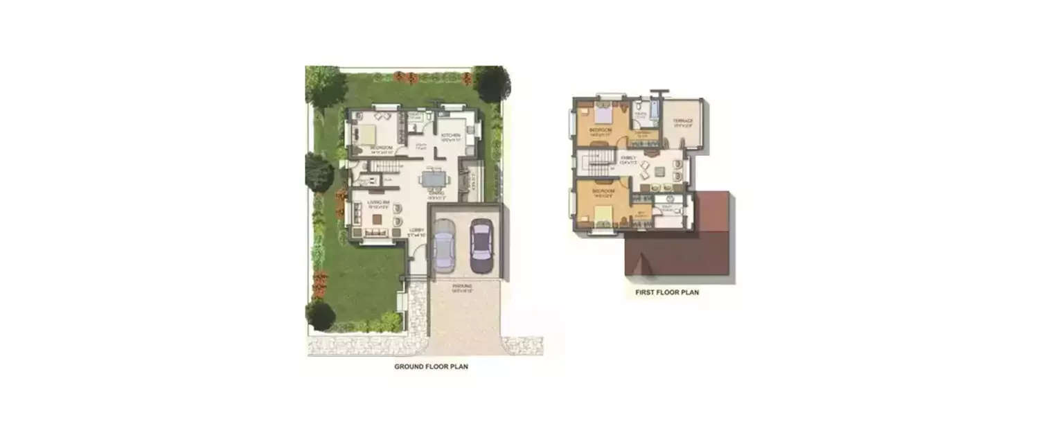 Floor plan for 3 BHK