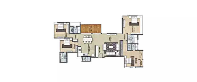 Paranjape Schemes Punarvasu Deccan Gymkhana - Floor plan 4 BHK 1849 Sq.ft