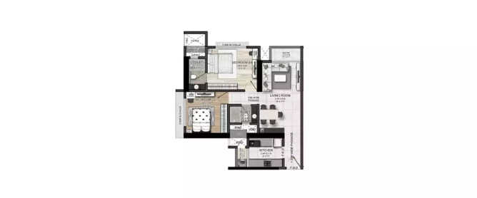 GHP Dream Of Powai Powai - Floor plan 2 BHK 630 Sq.ft