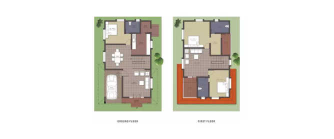 Alliance Bougainvillea Papanthangal - Floor plan 3 BHK 2293 Sq.ft