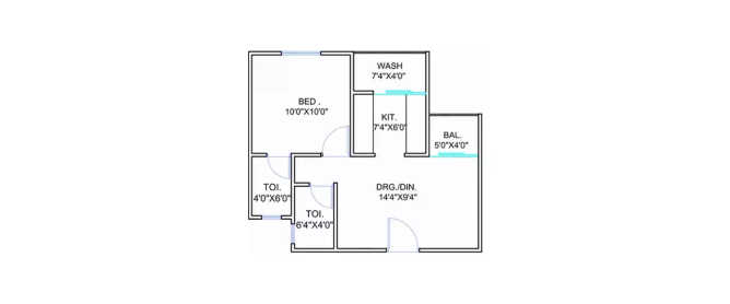 Laabham Residency Ghatkopar - Floor plan 1 BHK 415 Sq.ft