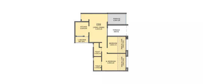 Kohinoor Tinsel Town Hinjewadi - Floor plan 2 BHK 792 Sq.ft